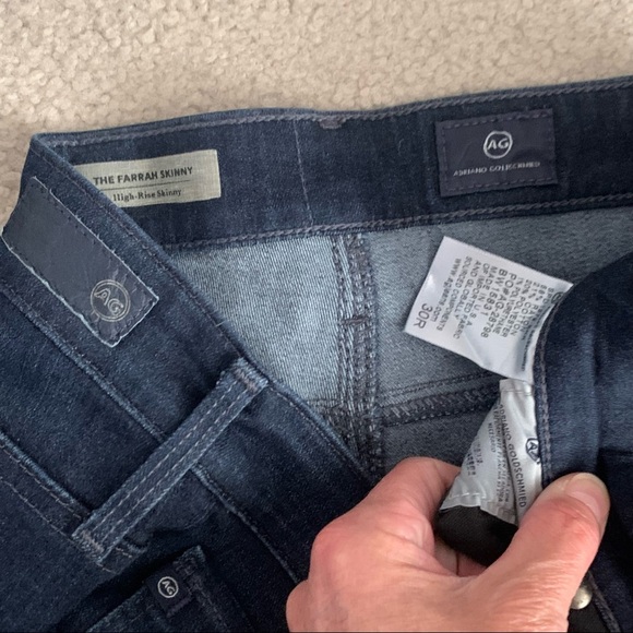 AG The Farrah Skinny High Rise Stretch Jeans in Brooks Wash - Picture 8 of 10